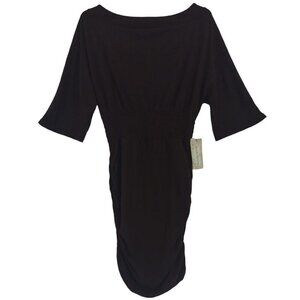 Derek Heart Womens Brown 3/4 Sleeve Ruched Dress Medium, NWT